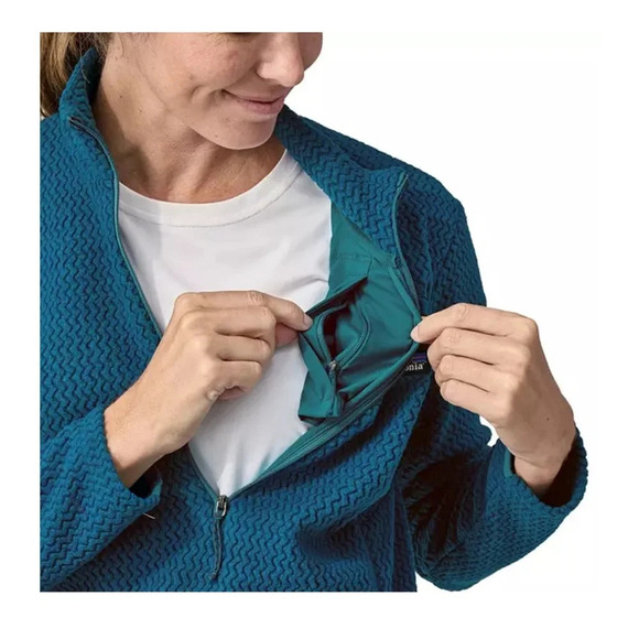 Patagonia Women's XXL R1 Air 1/2-Zip Pullover Lagom Blue Jacket NWT - Picture 9 of 11